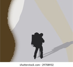 vector illustration of a climber