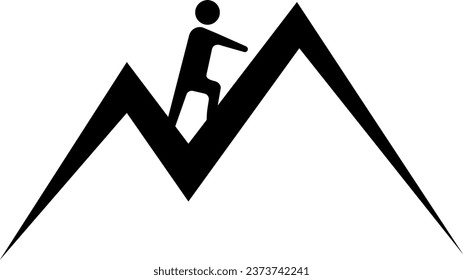 vector illustration of a climber on a transparent background