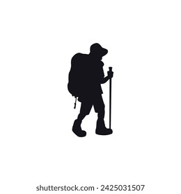 Vector illustration of climber silhouette.