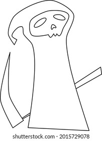 vector illustration of the clipart death with a scythe in his hands