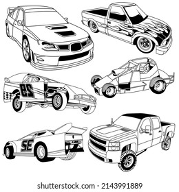 vector illustration clipart icon outline car black white images stylish graphic design