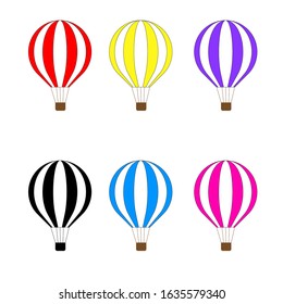 Vector illustration. Clipart. Sky balloon set