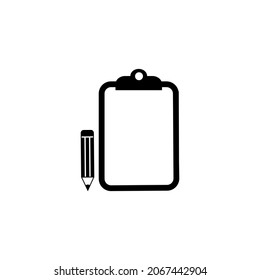 Vector illustration of clipboard with check boxes and pen on white background EPS 10