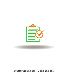 Ilustración vectorial de Portapapeles con marca de verificación. Símbolo de obediente.