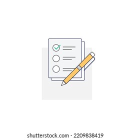 Vector illustration of a clipboard with a checklist, symbolizing task management, productivity, and organization. Ideal for use in projects related to to-do lists, work tasks, task tracking, planning