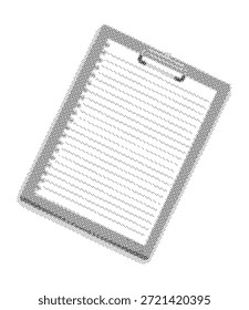 Una Ilustración vectorial de un Portapapeles que sostiene papel forrado. Este diseño limpio es perfecto para presentaciones y temas educativos, de oficina o de toma de notas.