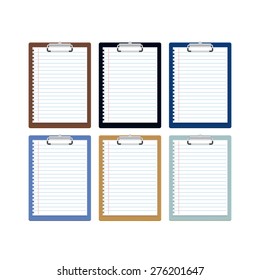 Vector illustration of Clipboard icon, 6 colors