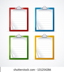 Vector illustration of clipboard icon set