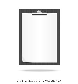 Vector illustration of a clipboard and page of paper. Vector illustration for posters, banners and templates