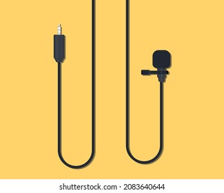 vector illustration of a clip-on microphone in minimalist style