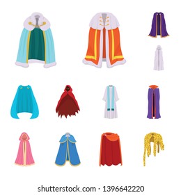 Vector illustration  cloak and clothes icon. Collection  cloak and garment stock vector illustration.