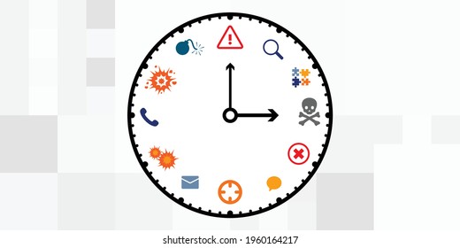 ilustración vectorial de símbolos de reloj y fecha límite para la planificación de proyectos
