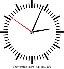 Vector illustration of clock face on white background.