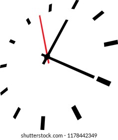 Vector illustration of clock face on white background.