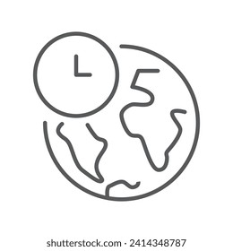 Vector illustration. Clock flat icon. Gray icon on isolated on white background. Perfect for your creative idea.