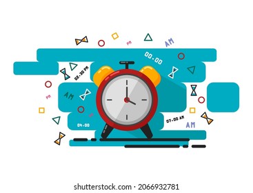 vector illustration of a clock. flat style design 