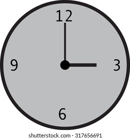 Vector illustration of a clock with a grey face isolated on a transparent background