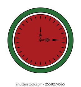 Vector illustration of a clock handshake on a watermelon isolated on a white background