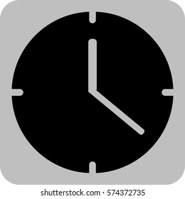 Ilustración vectorial del icono del reloj en negro
