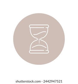 Vector illustration. Clock icon. Colored round icon on isolated on white background. Perfect for your creative idea.