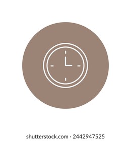 Vector illustration. Clock icon. Colored round icon on isolated on white background. Perfect for your creative idea.