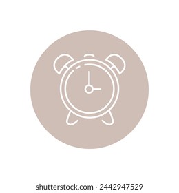 Vector illustration. Clock icon. Colored round icon on isolated on white background. Perfect for your creative idea.