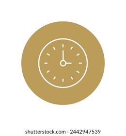 Ilustración vectorial. Icono del reloj. Icono redondo de color sobre fondo blanco aislado. Perfecto para tu idea creativa.