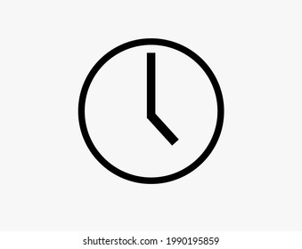 Vector illustration of clock icon isolated on background