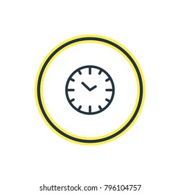 Vector illustration of clock icon line. Beautiful lifestyle element also can be used as watch element.