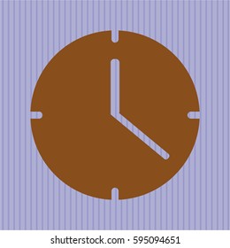 Ilustración vectorial del icono o símbolo de reloj en marrón.