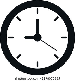 Vektorgrafik eines Zeilensymbols. Analoguhr.