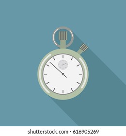 Vector illustration of a clock made in flat style