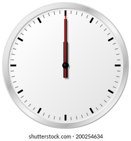 Vector Illustration Of A Clock At Noon