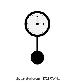 Ilustración vectorial de un reloj con un péndulo aislado sobre un fondo blanco. Para el interior en un estilo minimalista. Diseño plano.