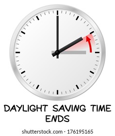 vector illustration of a clock return to standard time daylight saving time ends