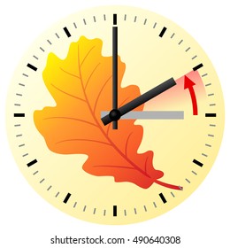 vector illustration of a clock return to standard time
daylight saving time ends