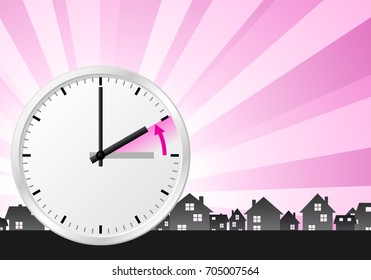 vector illustration of a clock return to standard time