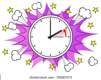 vector illustration of a clock return to standard time