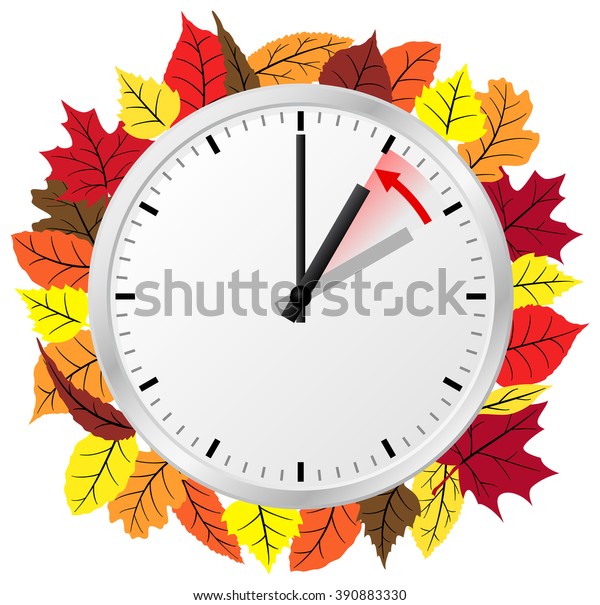 Vector Illustration Clock Return Standard Time Stock Vector (Royalty