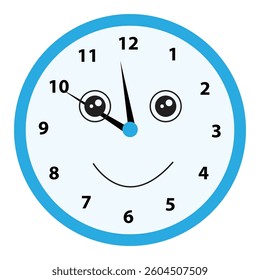 Vector illustration clock showing eleven fifty