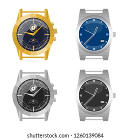 Vector illustration of clock and time logo. Collection of clock and circle stock vector illustration.