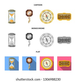 Vector illustration of clock and time logo. Collection of clock and circle stock vector illustration.