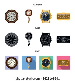 Vector illustration of clock and time logo. Collection of clock and circle stock vector illustration.
