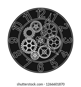 Vector illustration of clock and time sign. Set of clock and circle stock vector illustration.