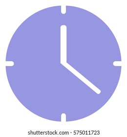 Vector Illustration of Clock in Violet Icon
