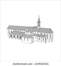 Vector illustration of Cloister Heilsbronn, Germany