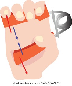 Vector Illustration of Close Up of Hand Grip forTraining Wrist