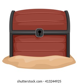 Vector Illustration of Close Treasure Chest
