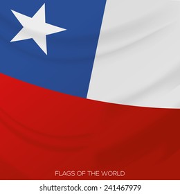 vector illustration of a close up view on the flag of chile