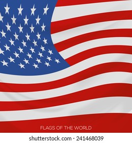 vector illustration of a close up view on the north american flag